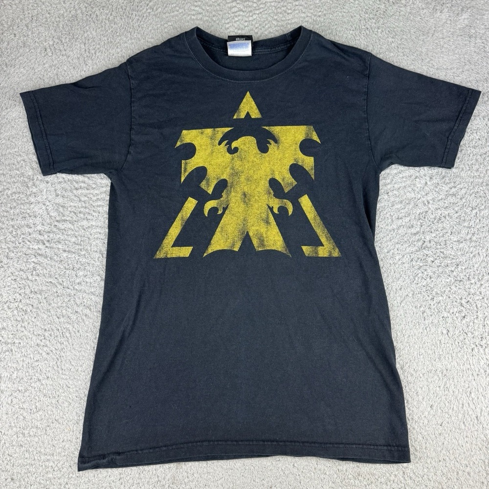 VTG Starcraft Terran Logo J!NX Shirt Mens Small Black Gold Graphic Gaming Tee